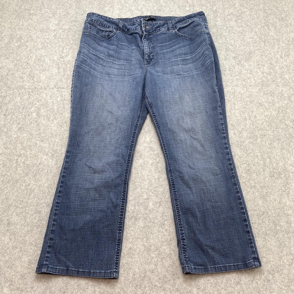 Riders By Lee Jeans Womens 18WP (34x23) Blue Mid Rise Straight Leg Stretch Denim